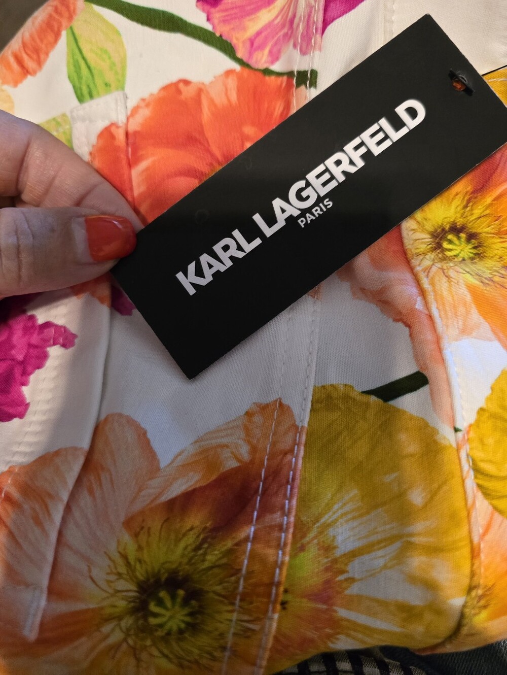 Karl Lagerfeld Paris Women's Floral-Print Straight-Leg Pants, NWT Size 14 - Picture 6 of 6